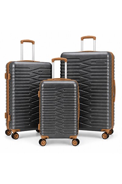 Flieger Luggage 3 Piece ABS Luggage Set, Hard Shell Suitcase Set with 360° Sp...