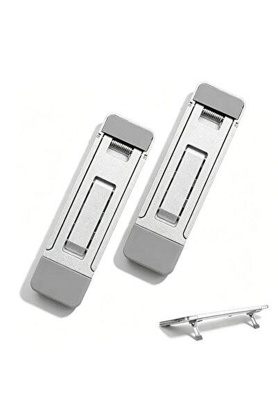Generic 2 Pack Silver Foldable Laptop Keyboard Riser Stand, Adjustable Tilt E...