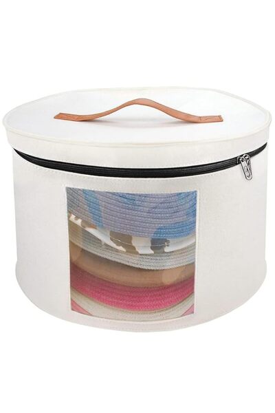 Generic THE WHITE SHOP Hat Box-Hats Boxes for Women Storage Travel Large Roun...