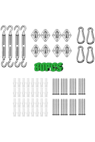 Generic 80PCS 304 stainless steel sunshade sail hardware kits suitable for tr...