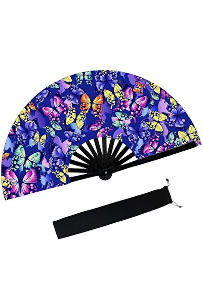 Generic Handheld with Fan, Large Folding Hand Fan,for Line Dancing,Music Fest...