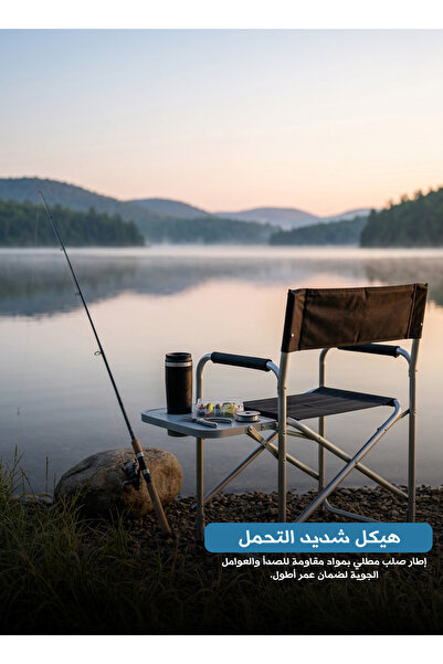 Yallabena Portable Folding Camping Chair with Fishing Board, Outdoor Director...