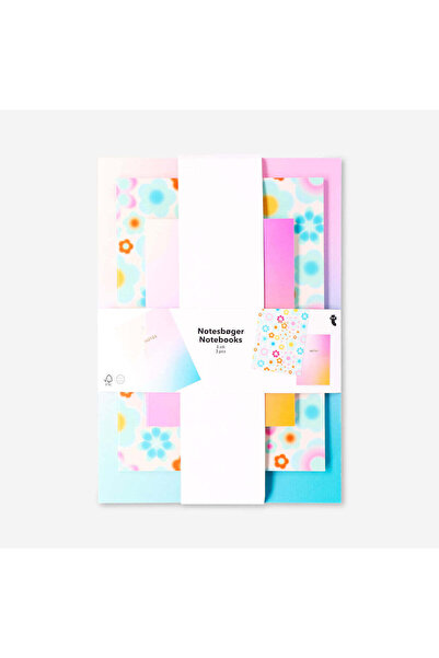 Flying Tiger Copenhagen 3'lü Çiçekli Renk Geçişli Defter