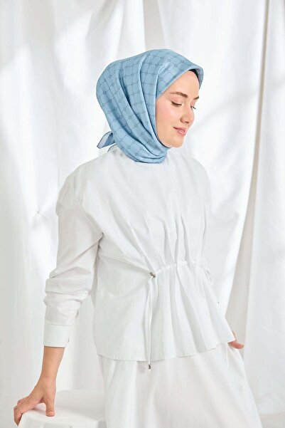 Silk Home Μεταξωτό μαντήλι τουίλ με μονόγραμμα και πέτρα