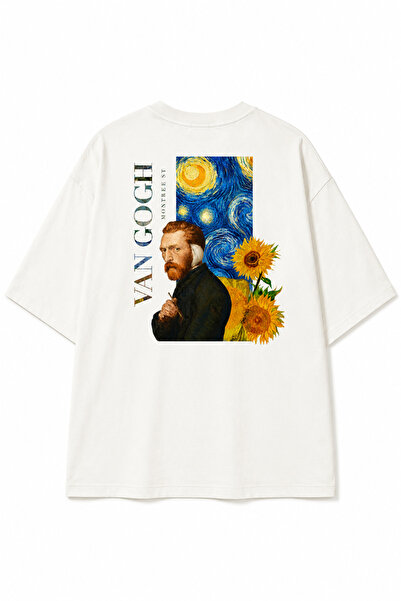 MONTREE Van Gogh Tasarım Baskılı Oversize %100 Pamuk Premium Tişört