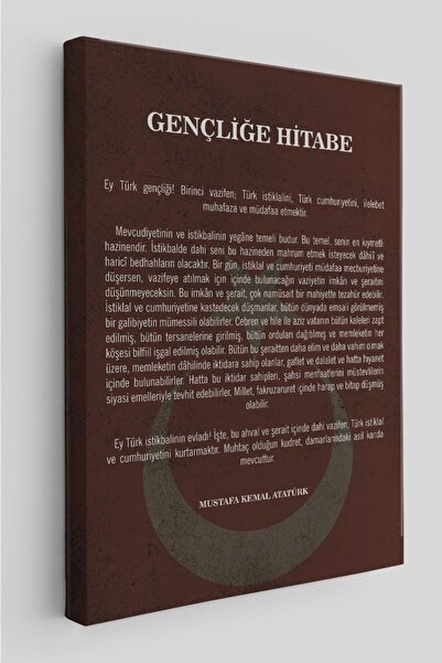 - Gençliğe Hitabe Kanvas Tablo | Mustafa Kemal Atatürk | Türk Gençliğine Hitabe Duvar Tablosu