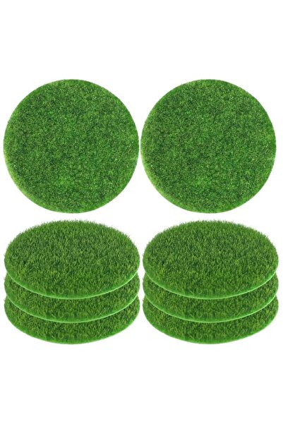 Generic 8 pieces Circular Artificial Grass Mat, 4 inches Synthetic Lawn Turf,...