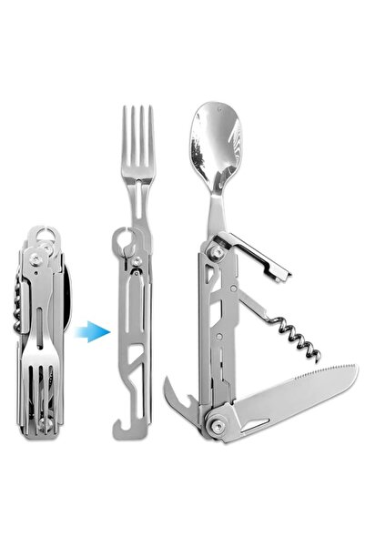 Generic 6 in 1 Detachable Camping Utensils Flatware Set, Multifunction Travel...