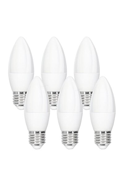 Generic Duravel 7W LED Candle Light Bulb, E27 Base, White, Frosted(Pack Of 6)
