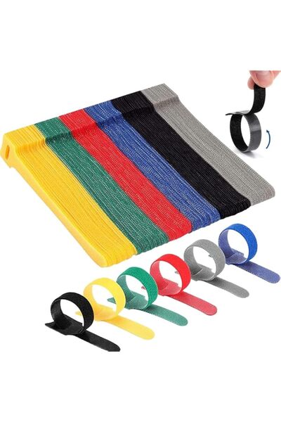 Generic 50Pcs Reusable Cable Ties Fastening Magic Strap Ties, Hook and Loop C...