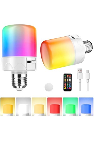 Generic rechargeable battery powered bulb with dimmer timer, 3 color temperat...