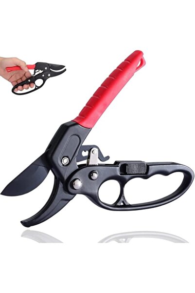 Generic Heavy Duty Garden Pruning Shears, Handheld Red Pruners with 3-Stage R...