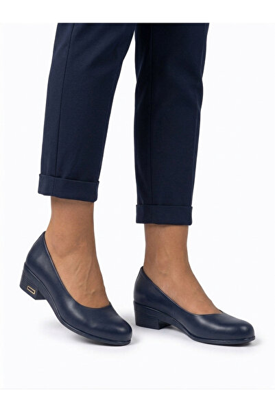 Tamdabu Ayakkabı Genuine Leather Comfort Sole 4 cm Heeled Casual Women's Shoes
