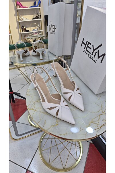 Özel Kesim Dekolteli Slingback Topuklu Ayakkabı