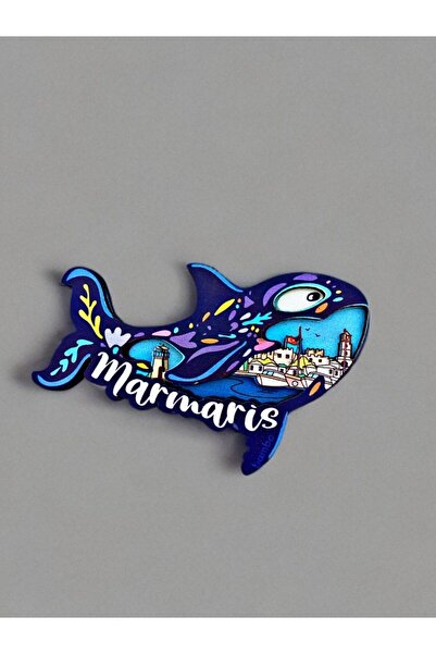 Mundy MARMARİS Temalı Magnet Ahşap Lazer Kesim 3 Boyutlu Buzdolabı Süsü