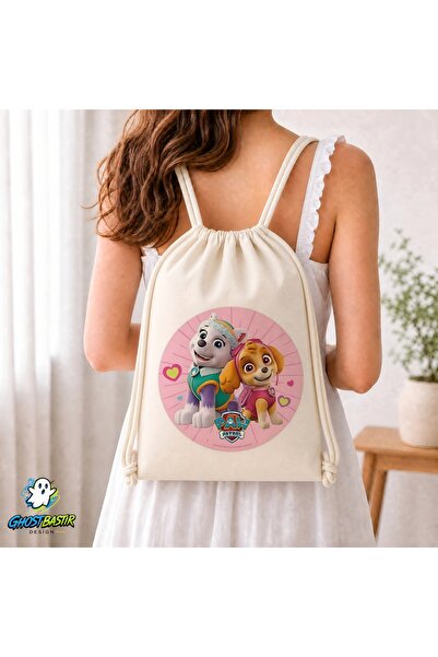 Ghostbastır Design Paw Patrol Drawstring Linen Bag C226