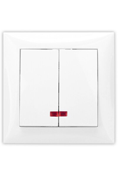 OEM Intrerupator dublu cu indicator luminos Hoff Top, incastrat, rama inclusa...