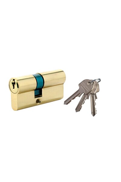 OEM Centered security cylinder, natural brass, standard 3 keys, L70 35 x 35 m...