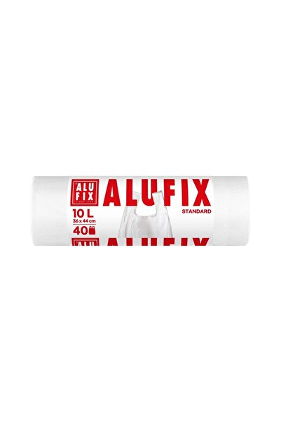 OEM Saci menajeri / gunoi Alufix, cu maner, alb, 10 L, 40 buc
