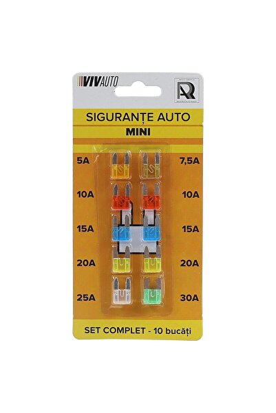 OEM Автомобилни предпазители VivAuto, плоски, мини, 12 V, комплект от 10 броя
