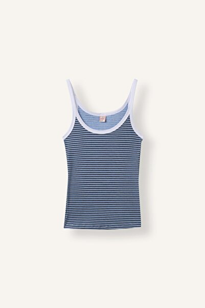 DeFacto Striped Ribbed Thin Strap Tank Top I1101Ax26Au