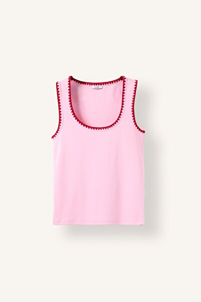 DeFacto Slim Fit Round Neck Contrast Stripe Detailed Ribbed Undershirt F6276A...