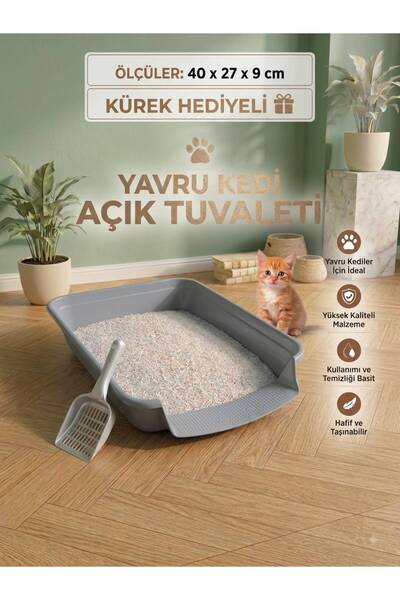 Orgakitty Yavru Kedi Tuvaleti ve Kürek Seti 40cm x 27cm x 9cm