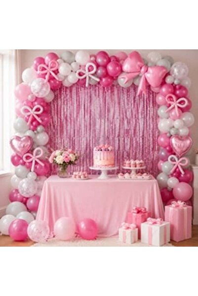 OEM Set Decoratiuni pentru Petrecere Roz cu Fundite 150buc