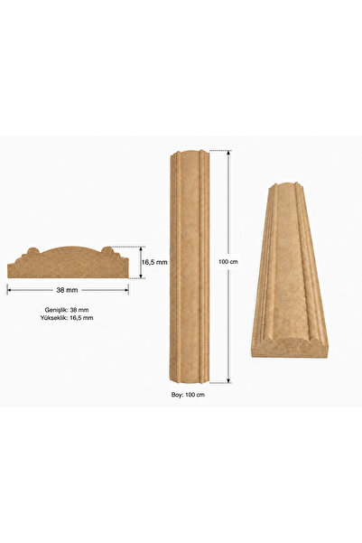 Ya&De Dekorasyon Dekoratif Çıta | Desenli Boyanabilir Ham MDF - 38 mm genişli...