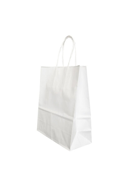 MC Micostore Punga hartie maner rasucit 18 x 8 x 22 cm alb/alb papiroti