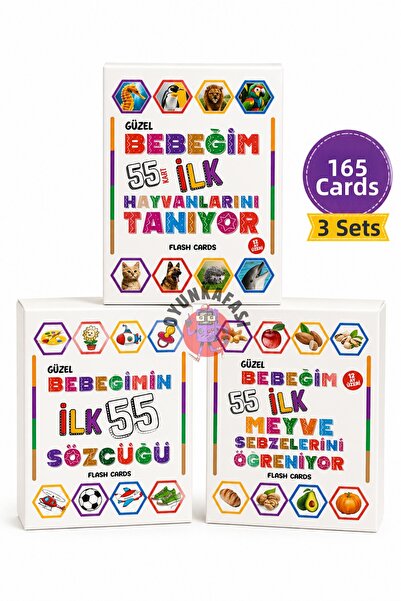 OYUNKAFASI My Baby's First 165 Cards |   Words + Animals + Fruits Educational...