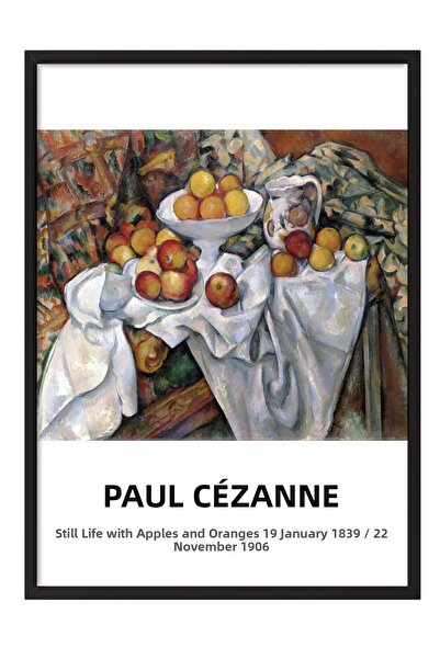 Postifull Paul Cezanne - Still Life with a Basket of Oranges, Black Framed Pa...