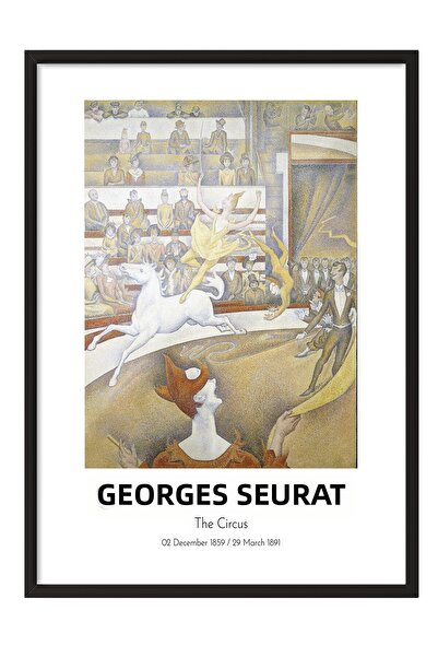 Postifull Georges Seurat - Circul, Tablou înrămat negru, Seria de artă NR:111918