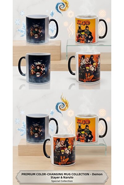 Wolawood Naruto & Demon Slayer Mug Cup Porcelain 1•Piece Color Changing, Anim...