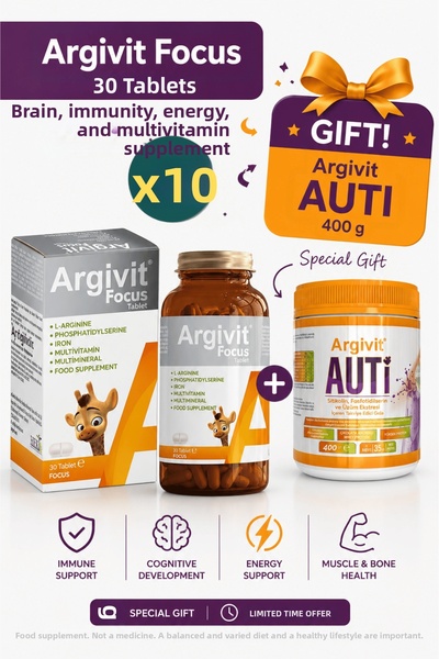 Argivit Focus Tablet 30 Tablets 10 Pieces + Auti Gift