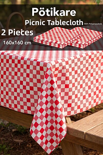 Meleni Home 2 bucăți cârpă de masă cu model Gingham - cârpă decorativă pentru...