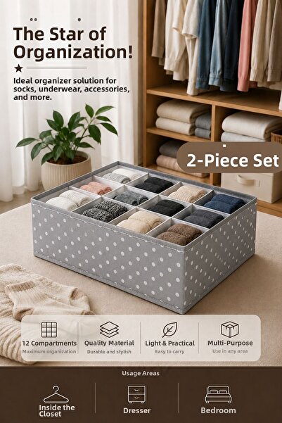 Helen's Home Set of 2 12-Compartment Box Organizer Children's Room Wardrobe D...