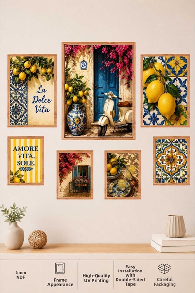 UNT La Dolce Vita Amalfi Lemons 7 Piece Mdf Painting Set |   Italian Streets ...