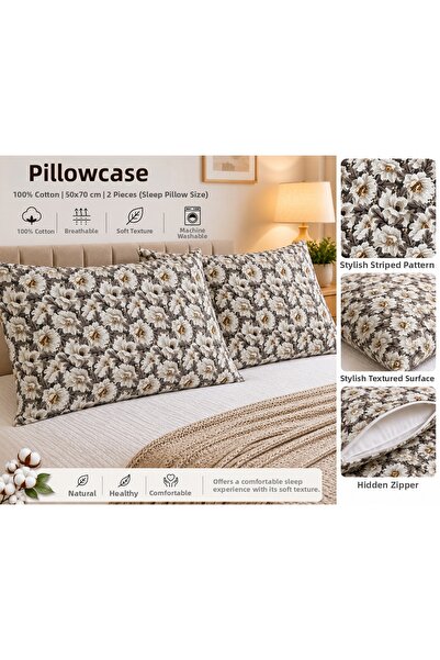 Asaf Home Pillowcase |   Cotton |   50X70 cm |   2 Pieces