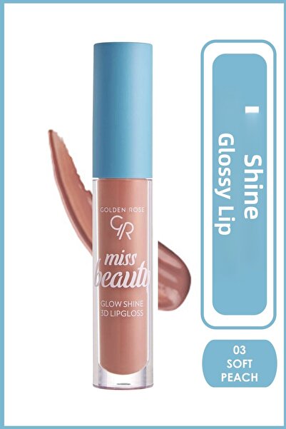 Golden Rose Miss Beauty Glow Shine 3D Lipgloss No: 03 Soft Peach - Lip Gloss