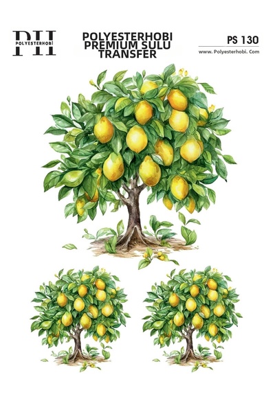 POLYESTERHOBİ Premium Water Transfer 25X35 cm Lemon Tree Patterned Ps 130