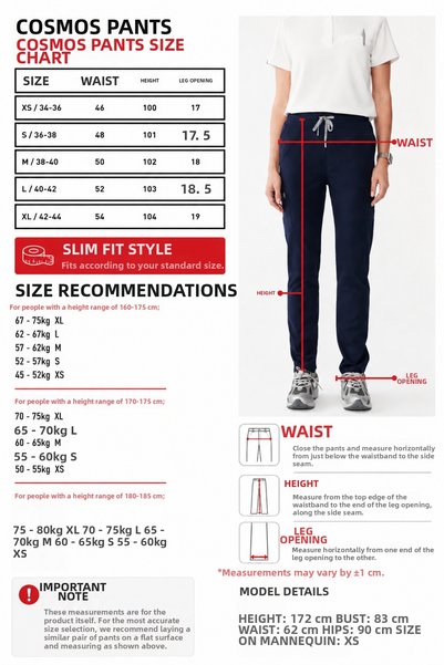 SAR UNIFORM Cosmos Black Women's Scrubs Pants