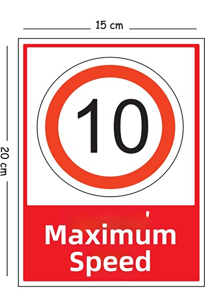 Mayeka Metal Azami Hız 10 15X20 cm Warning Work Safety Sign