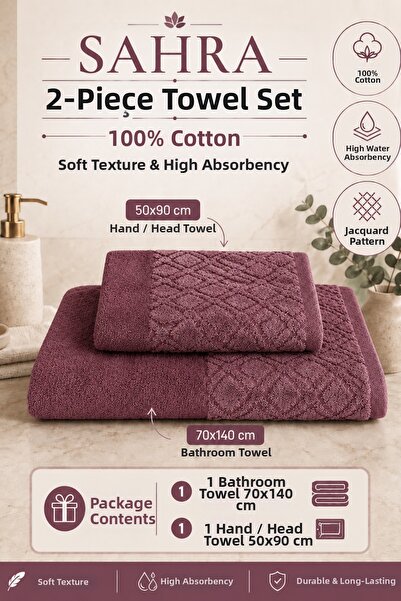Güvenal Sahara |   2-Piece Bath Towel Set |   Towel |   Bath Towel I Hammam S...