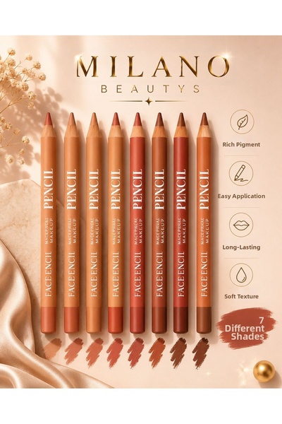 MİLANO BEAUTYS 6-Pack (Altiadet) Waterproof Lipstick Natural Brown Colors