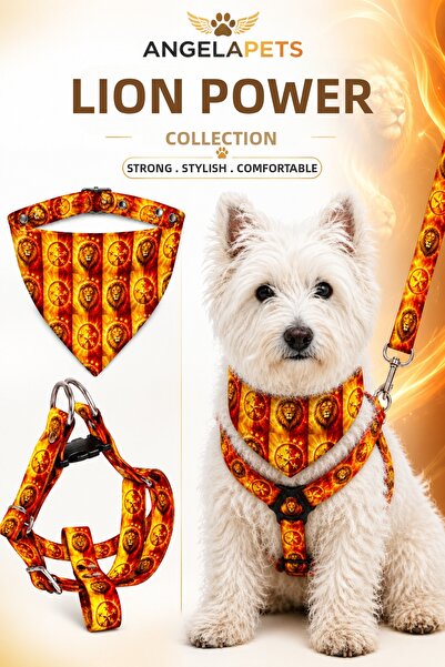 Angelapets Adjustable Scarf, Chest Harness and Travel Strap Set of 3