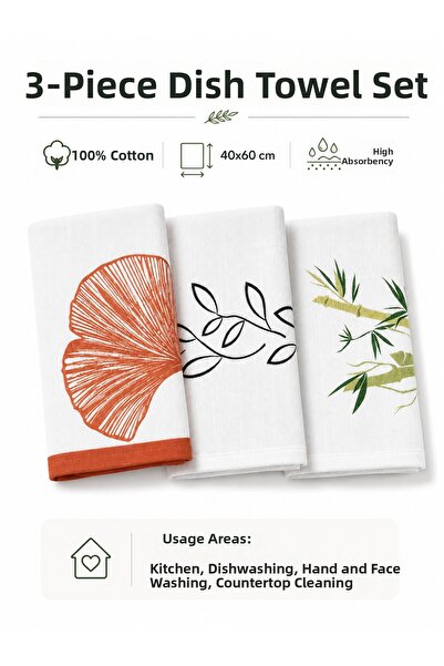 Magiclady 3-Piece Patterned Cotton Kitchen Hand Drying Cloth