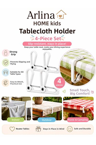 Arlina Home Kids Tablecloth Holder Spring-Loaded Set of 4
