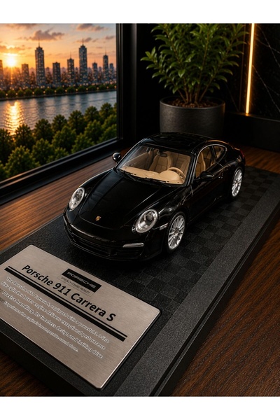 scntoys Porsche 911 Carrera S Diecast Model Car 1:26 Scale with Special Stand...