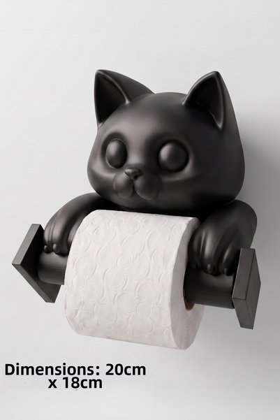 the mr east Decorative Toilet Paper Holder with Cat Figure 20X18 cm Pla Cute Bathroom Accessory